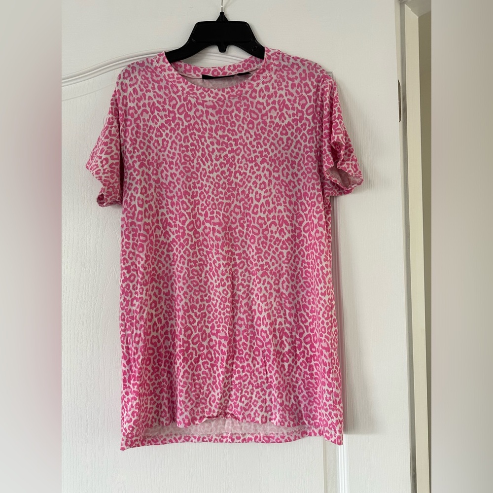 Pink Leopard Print Tee - Something Navy at Nordstrom - Size Small